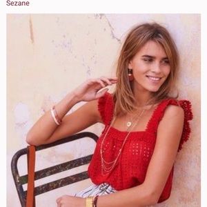 Sezane Dark Pink Lace Top size 36